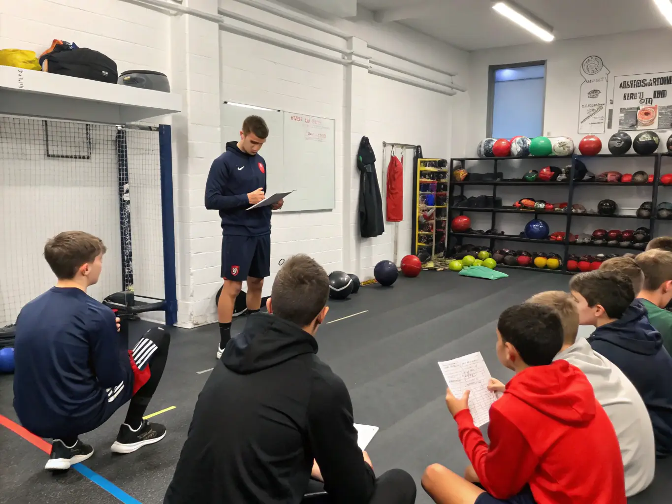 A focused athlete participating in a development workshop, highlighting the educational and growth opportunities provided by RBC.